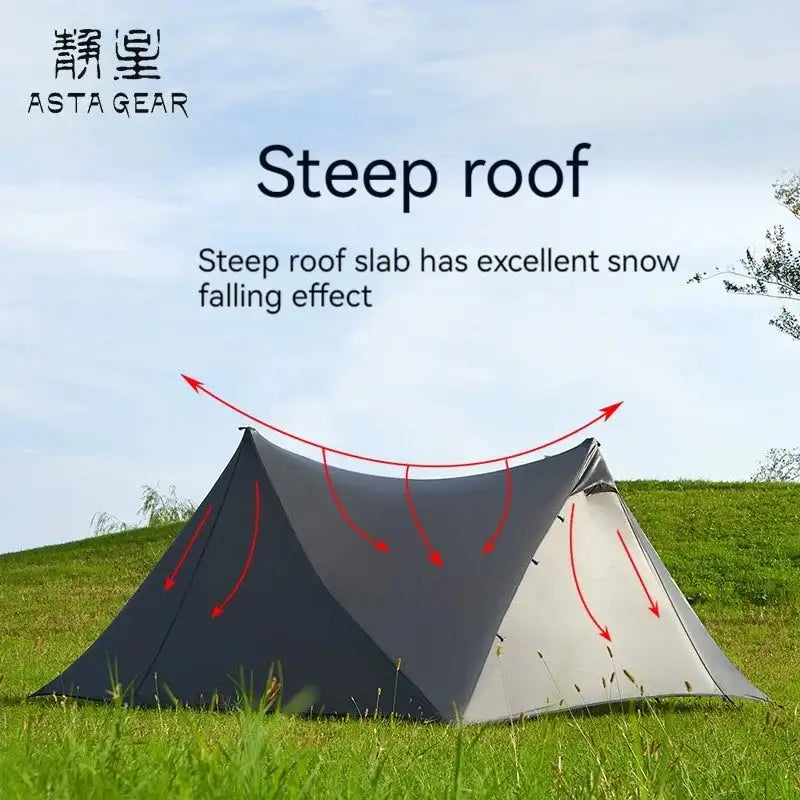 ASTA GEAR Yun Chuan double-sided silicon-coated double A pyramid 15D nylon rodless camping hiking outdoor tent - Lootquake