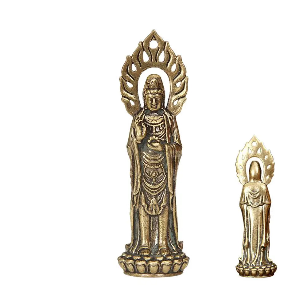 Estatuas de Kwan Yin, estatuilla de Buda artesanal de 2,4 pulgadas, estatua budista de Avalokiteshvara, escultura artesanal de Feng Shui chino.