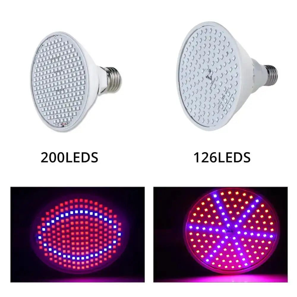 60/126/200 LED Grow Light Bulbs E27 Full Spectrum Grow Lamp Red Blue LED For Plants Indoor Hydro Flower Veg Grow Tent Phytolamp - Lootquake