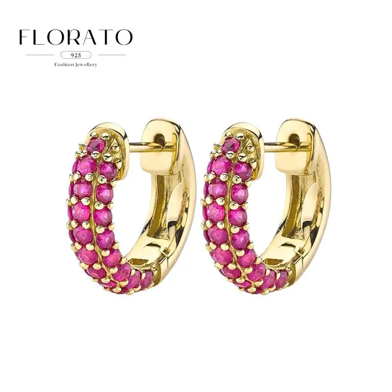 925 Sterling Silver Needle Micro-set Half Circle Zircon Hoop Ear Buckle Geometric Luxury Earrings Fashion Jewelry Gift Wholesale - Lootquake