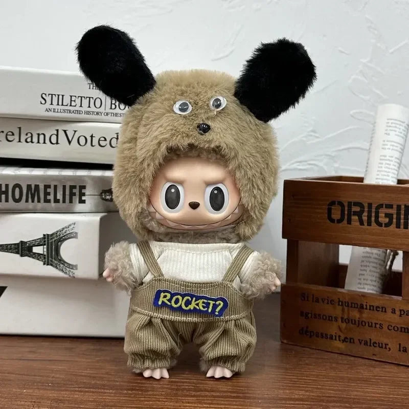 Mini peluche Labubu de 17 cm, ensemble de vêtements de styles variés, accessoires de tenue Labubu, vêtements de jeu tendance, vêtements Labubu, cadeau