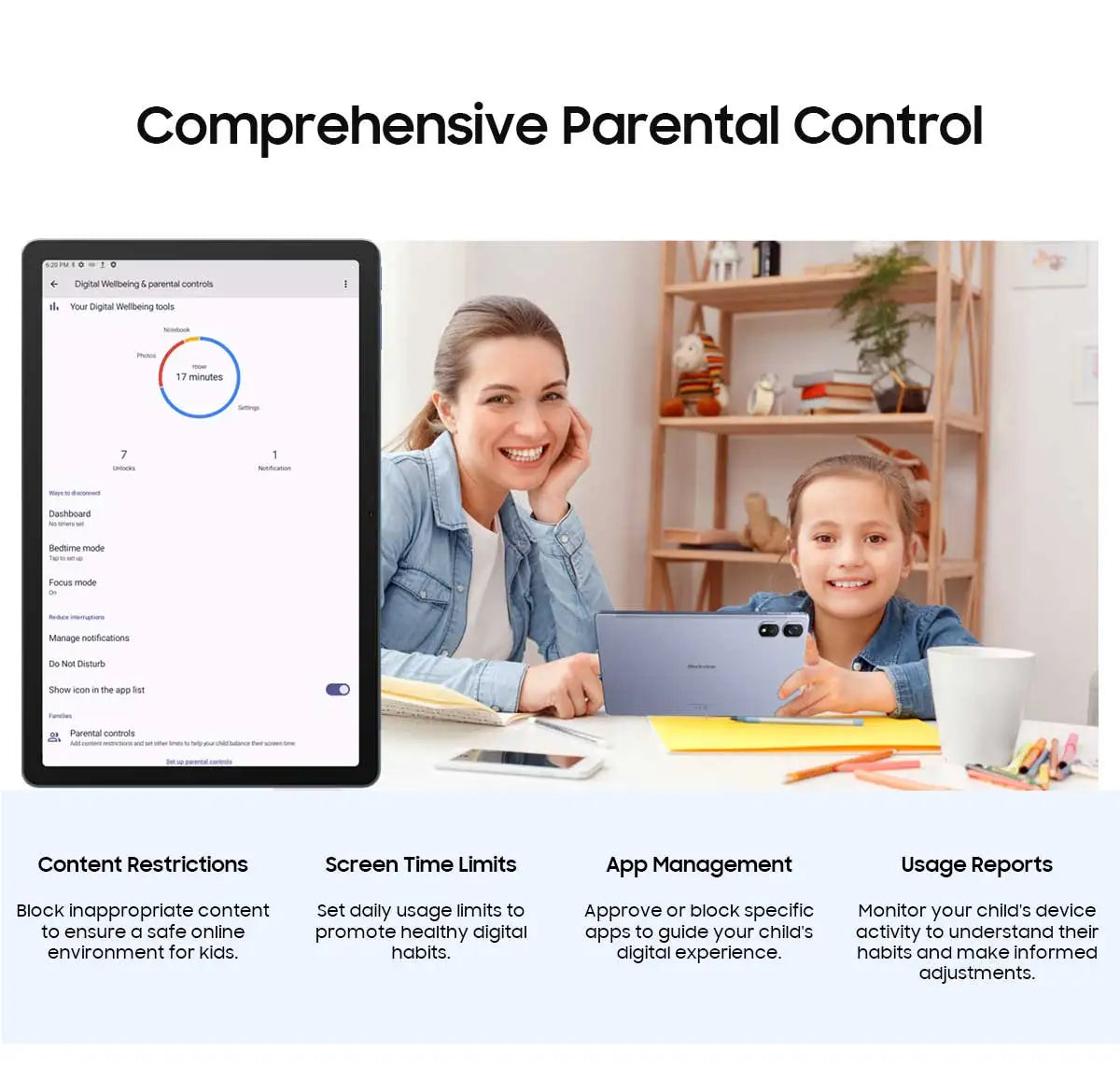 Tablette PC Blackview Tab 16 Pro 11'' FHD+ T616 Octa Core 24 Go (8+16) RAM 256 Go ROM 7700 mAh 4G Tablettes Android 14