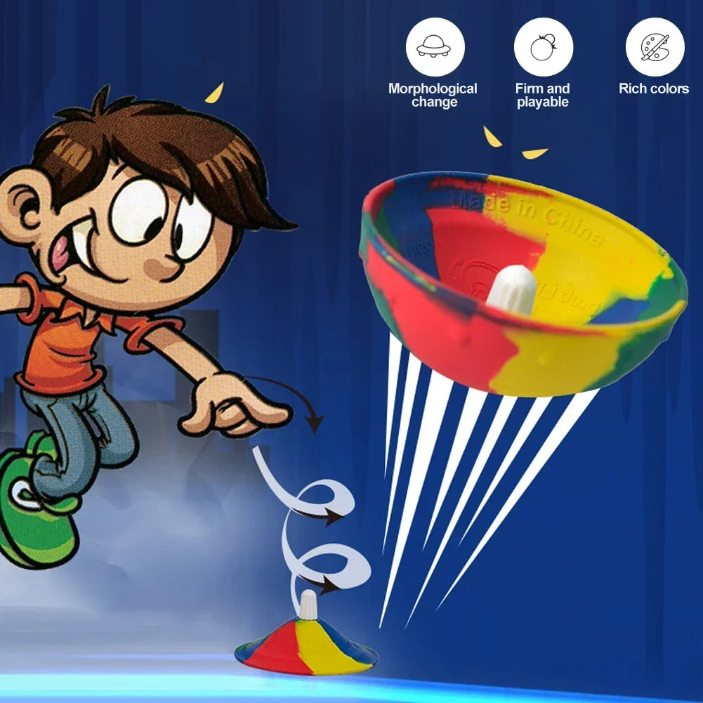 Hip Hop Pops Rubber Anti Stress Bouncing Ball Bounce Novel Fidget Toys Spinner Bowl Spinning Top Jumping Popper Ball for Kid Toy - Lootquake