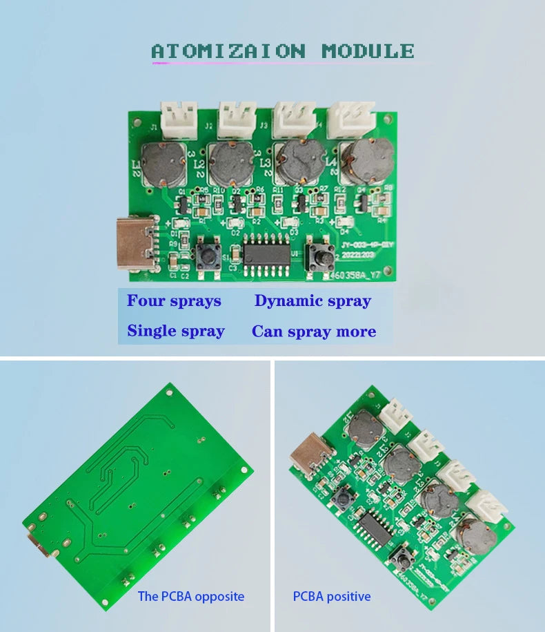 TYPE-C USB Mini Humidifier DIY Kits DC 5V Mist Maker And Driver Circuit Board Fogger Atomization Film Atomizer Sheet Oscillating