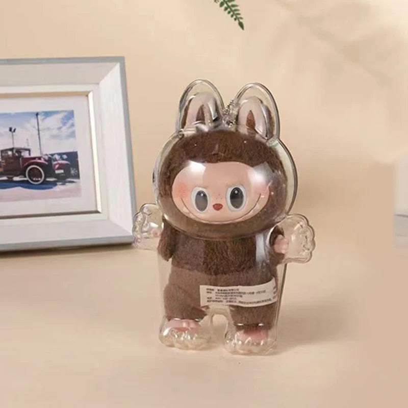 LABUBU Étui transparent pour siège Labubu Étui en plastique Sac à dos Charms