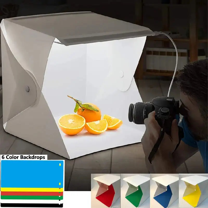 Portable Photobox Softbox Light Folding Box For Photo Studio Photography Double Led Cubes To Take Photos Products Shooting Tent - Lootquake