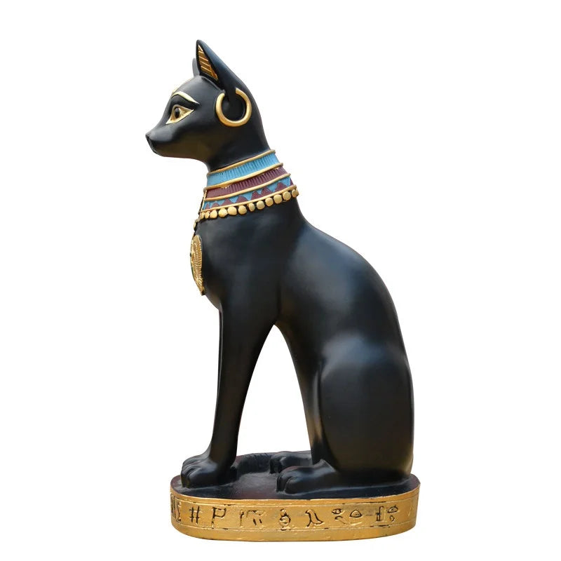 Preciosa estatua con forma de gato egipcio, estilo retro de dibujos animados, para decoración de escritorio de coche, miniaturas, animales, manualidades para el hogar, adorno.