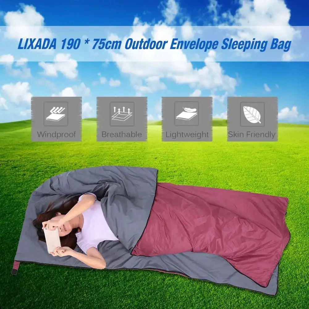 Saco de dormir portátil para exteriores Lixada de 190 x 75 cm, para acampar, viajar, senderismo, multifunción, ultraligero, 680 g, para mochileros.