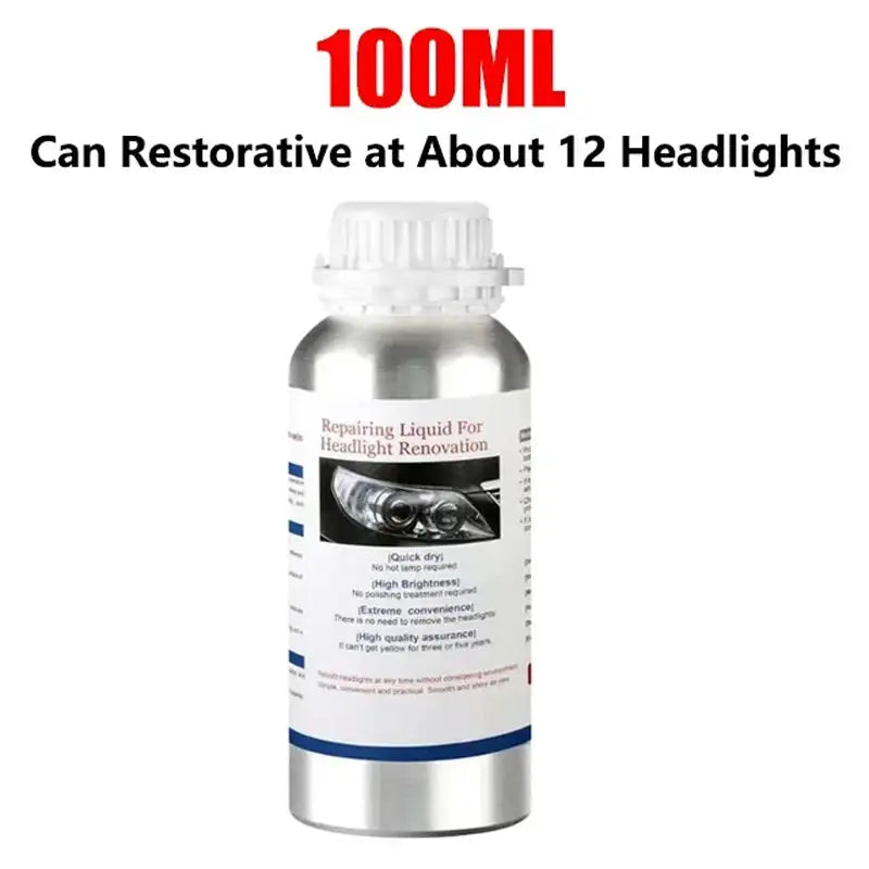 Car Headlight Lens Restoration Kit with EU/US Plug Headlamp Restore Polishing Cleaning Tools 100ml/200ml - Lootquake