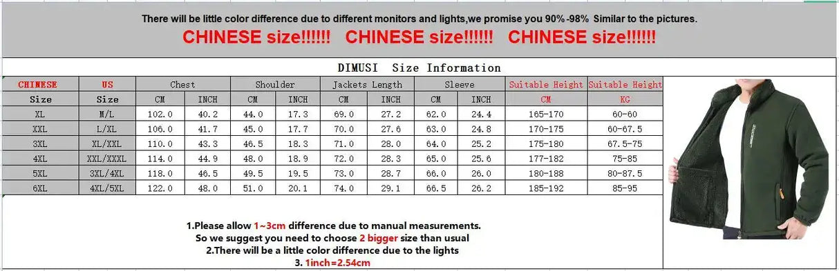 DIMUSI Winter Men's Polartec Jackets Casual Male Outwear Velvet Windbreaker Jackets Mens Soft Fleece Warm Jackets Brand Clothing - Lootquake