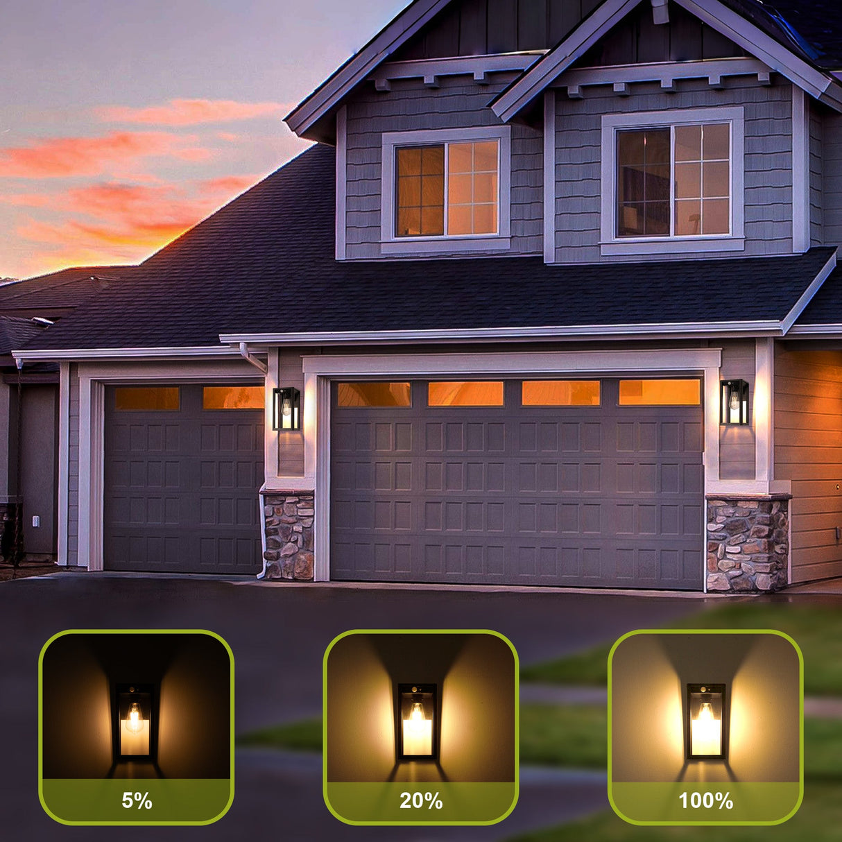 Solar Motion Sensor Wall Light 2 pack