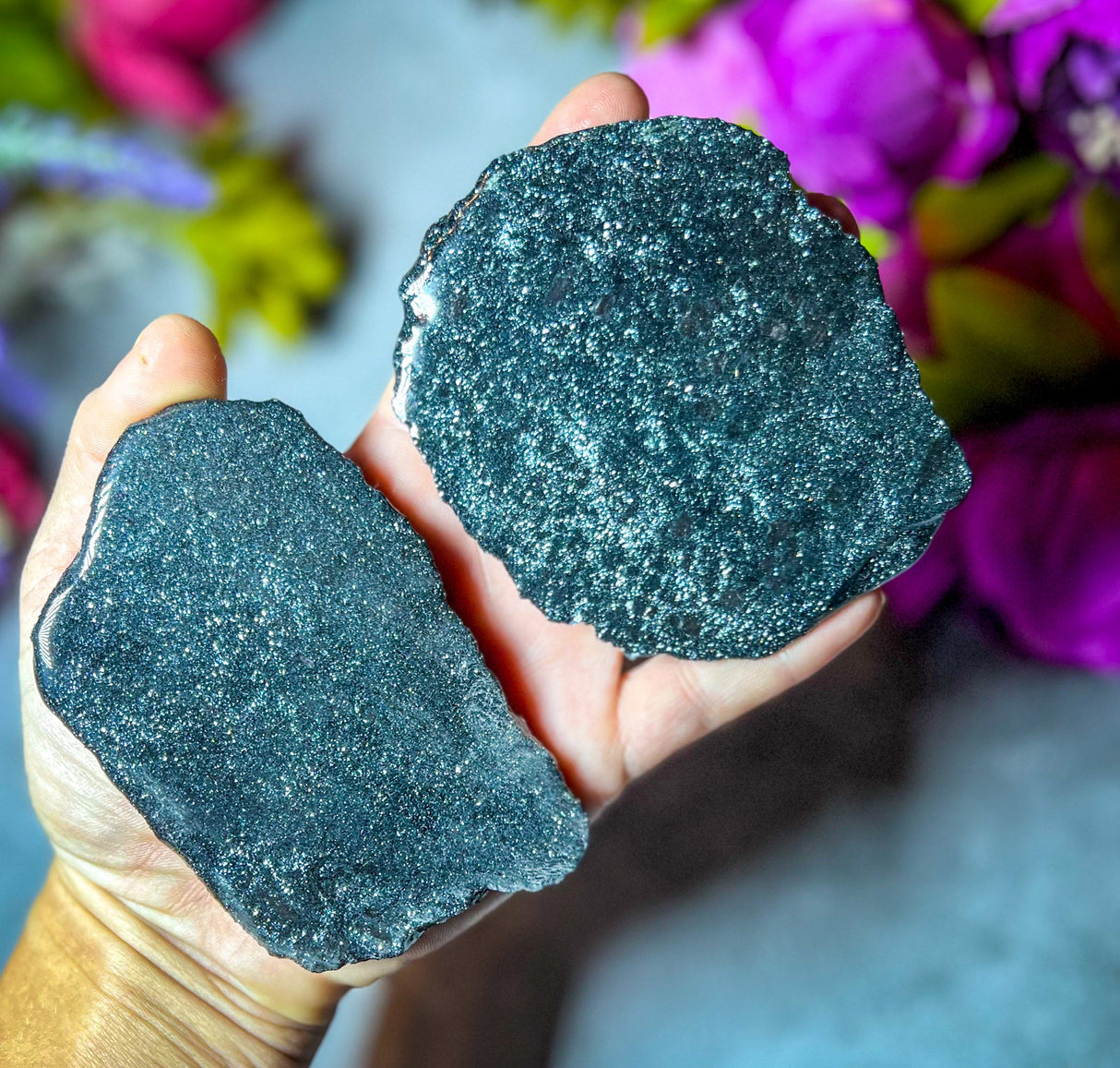 Losas de hematita especular: ¡la especularita brilla y centellea!