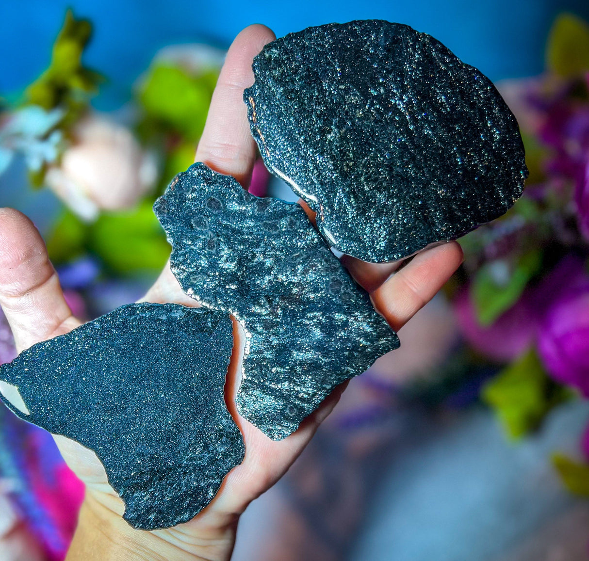 Losas de hematita especular: ¡la especularita brilla y centellea!