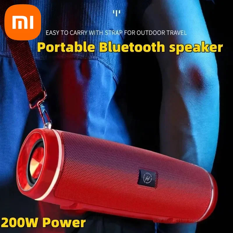 Altavoz Bluetooth Xiaomi de alta calidad, portátil, de alta potencia, con graves profundos, inalámbrico, para exteriores, sonido envolvente 3D, 200 W, TWS/FM