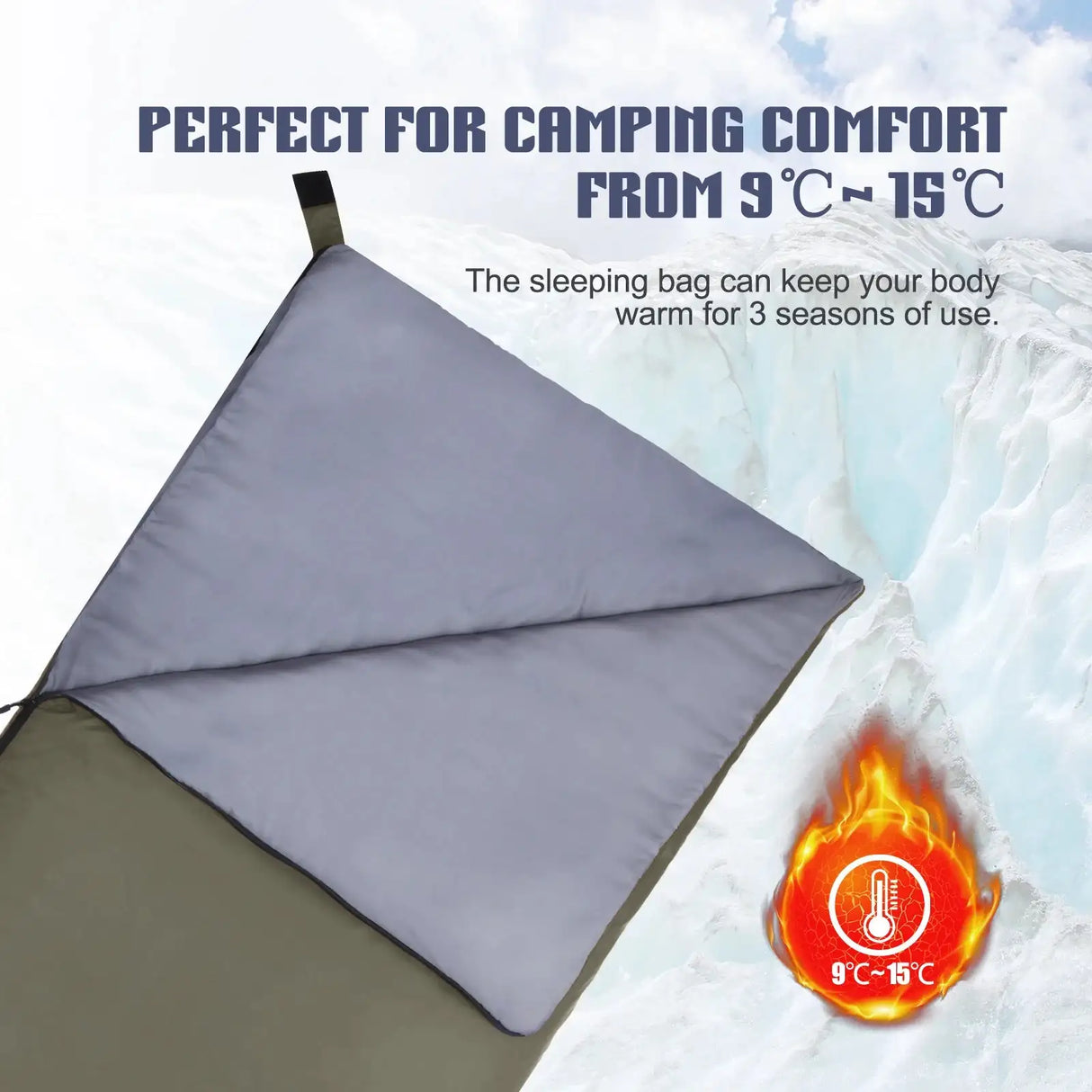 Lixada 190 * 75cm Outdoor Portable Envelope Sleeping Bag Camping Travel Hiking Multifunction Ultra-light 680g Backpacking - Lootquake