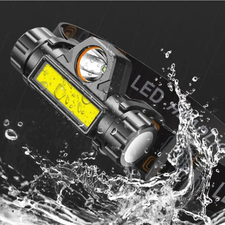 1-5PCS Portable Mini Powerful LED Headlamp XPE+COB USB Rechargeable Hunting Headlight Waterproof Head Torch with Tail Magnetic - Lootquake