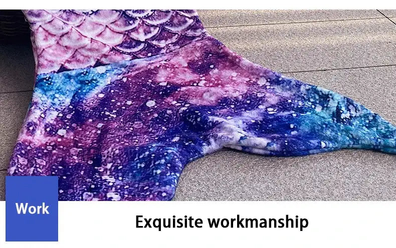 Mermaid Blanket Sleeping Bag Anti Kick Flannel Quilt Soft Fabric High Color Fastness Children Birthday Gift Fish Tail - Lootquake