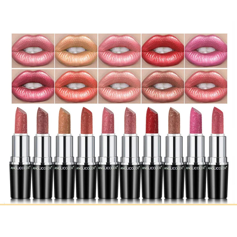 Makeup Non-sticky Non-fading Lipstick Pearlescent Long-lasting Moisturizing Fine Glitter Lip Gloss Hydrating Waterproof Lips Hot