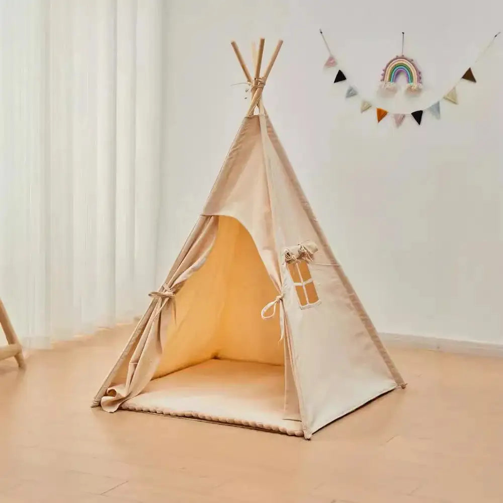 Portable Teepee Tent Large Play House for Children Tents Kids Canvas Indian Play Tent Wigwam Child Tipi Room Decoration - Lootquake