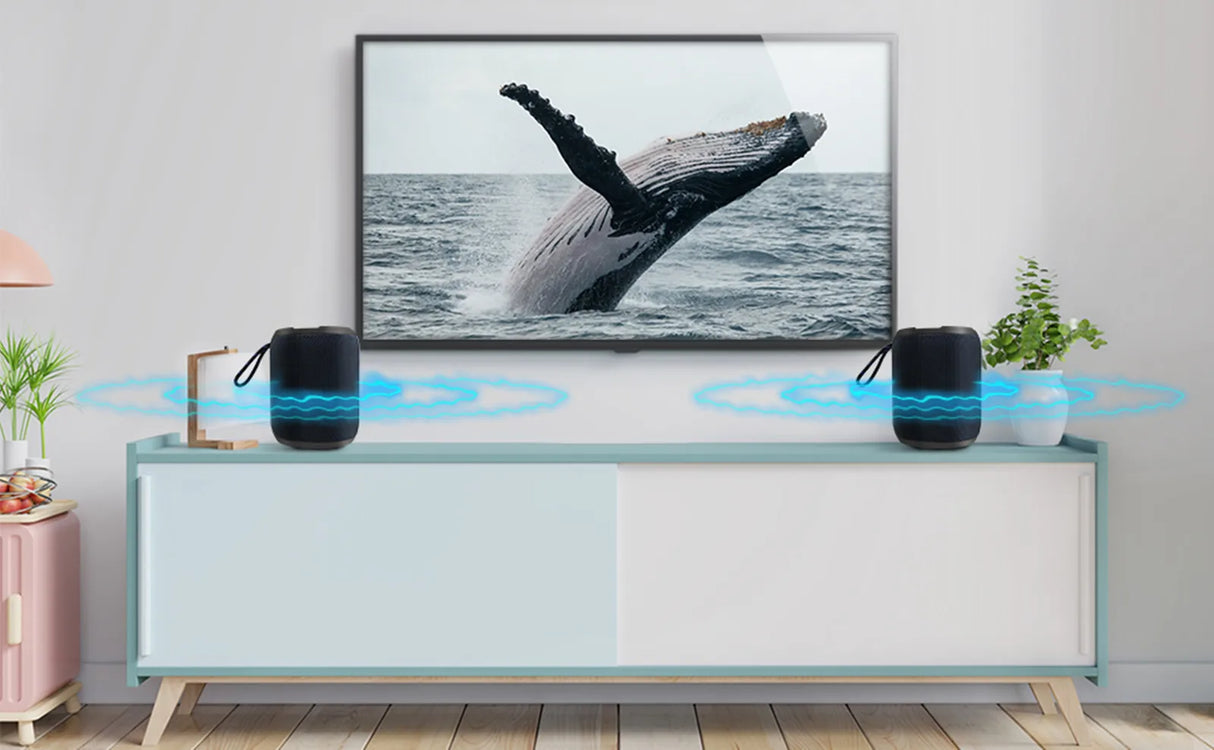 Altavoz Bluetooth portátil BT5.0 IPX7, impermeable, estéreo, música envolvente, inalámbrico, con luz LED, subwoofer, para exteriores.