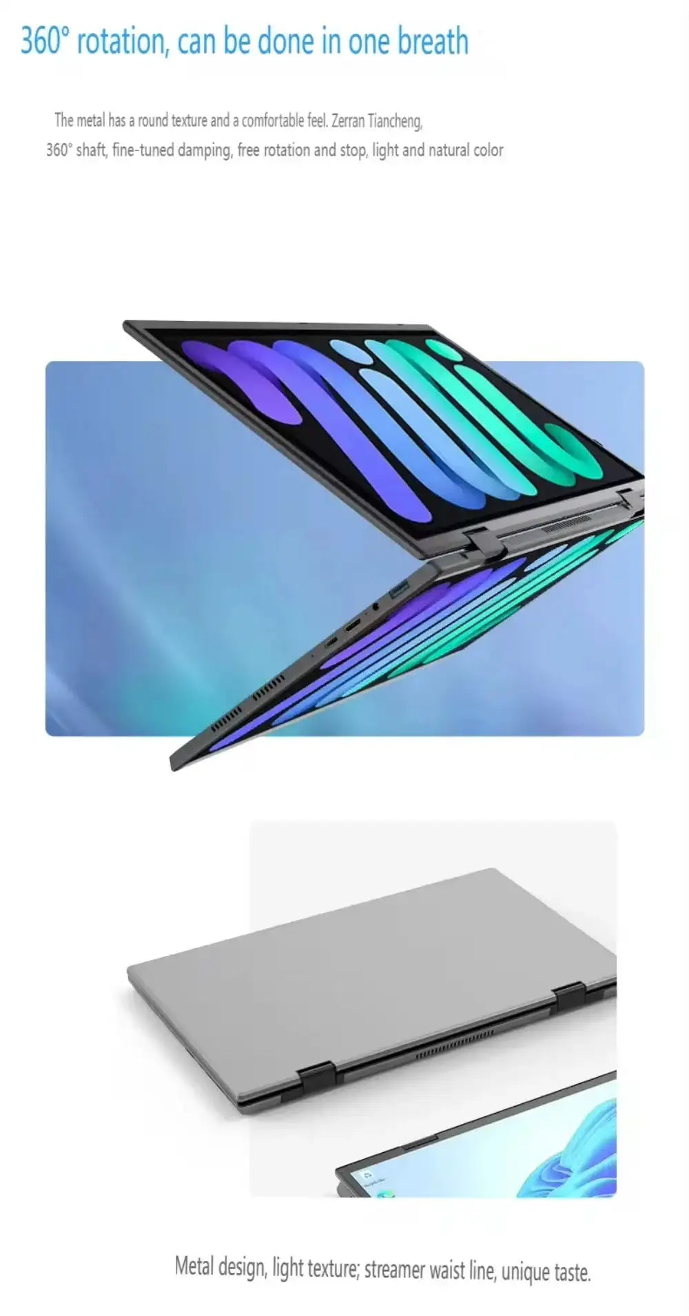 Dual Screen Laptop Intel N100 Processor 14“+14” touch Gaming Laptop DDR4 32GB 1TB 2TB SSD Notebook Computer - Lootquake