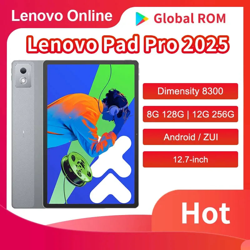 Tableta Lenovo Pad Pro 12.7 de segunda generación con ROM global (versión 2025), Android, pantalla LCD de 2944 x 1840, para videojuegos, oficina, aprendizaje y juegos.