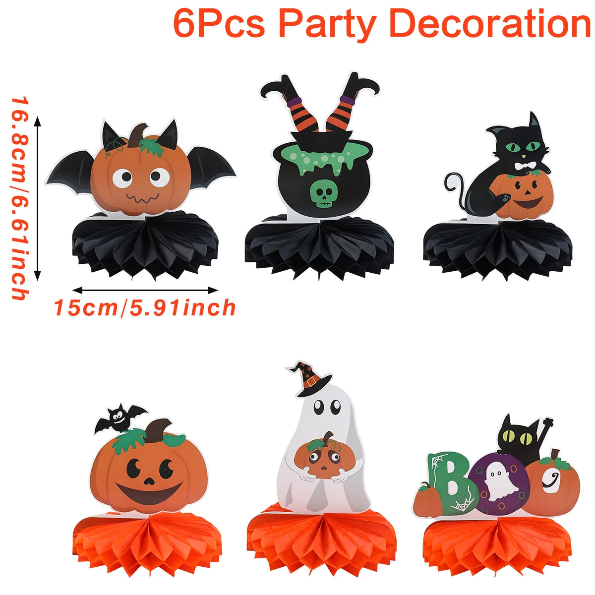 Happy Halloween Honeycomb Ornaments Halloween Decorations Scary Ghost Pumpkin Witch Honeycomb Props Halloween Party Decoration