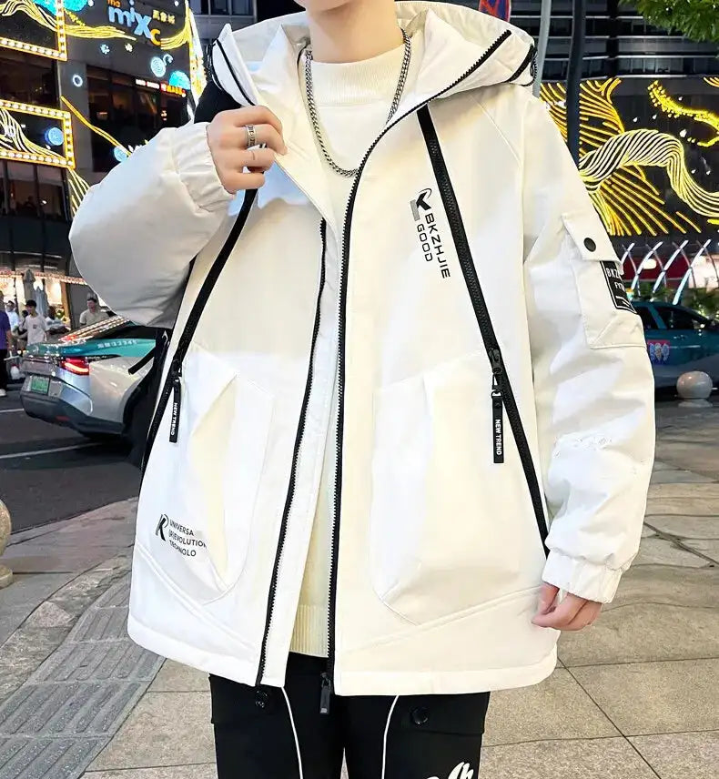 2023 Winter Thicken Fleece Hooded Jackets Mens Waterproof Warm Coats Windbreaker Outwear Males Outdoor - Lootquake