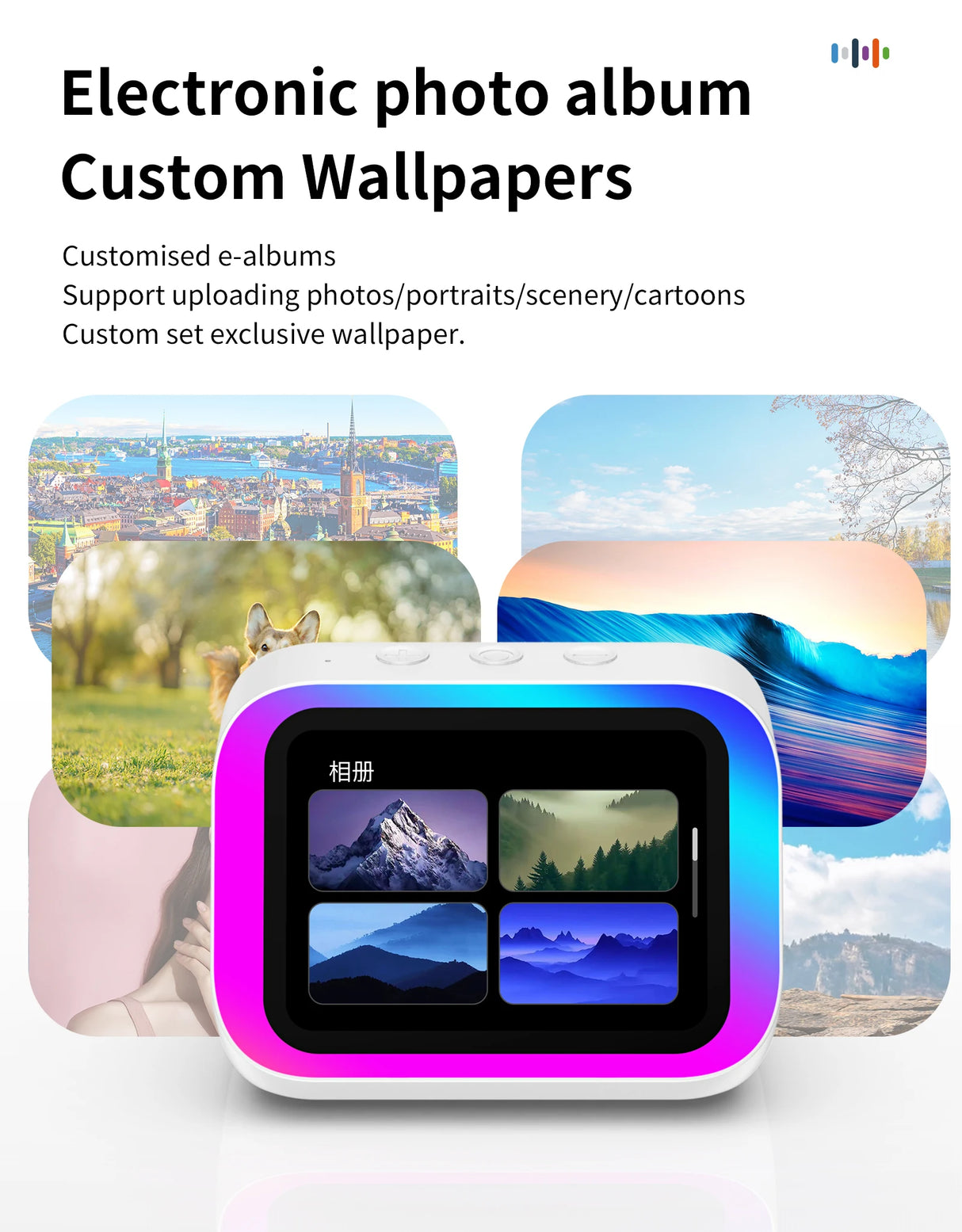 Traducteur Bluetooth intelligent, haut-parleur RGB, traduction en temps réel de 18 langues, haut-parleur Bluetooth 5.4 AI avec écran LCD, jeu, alarme