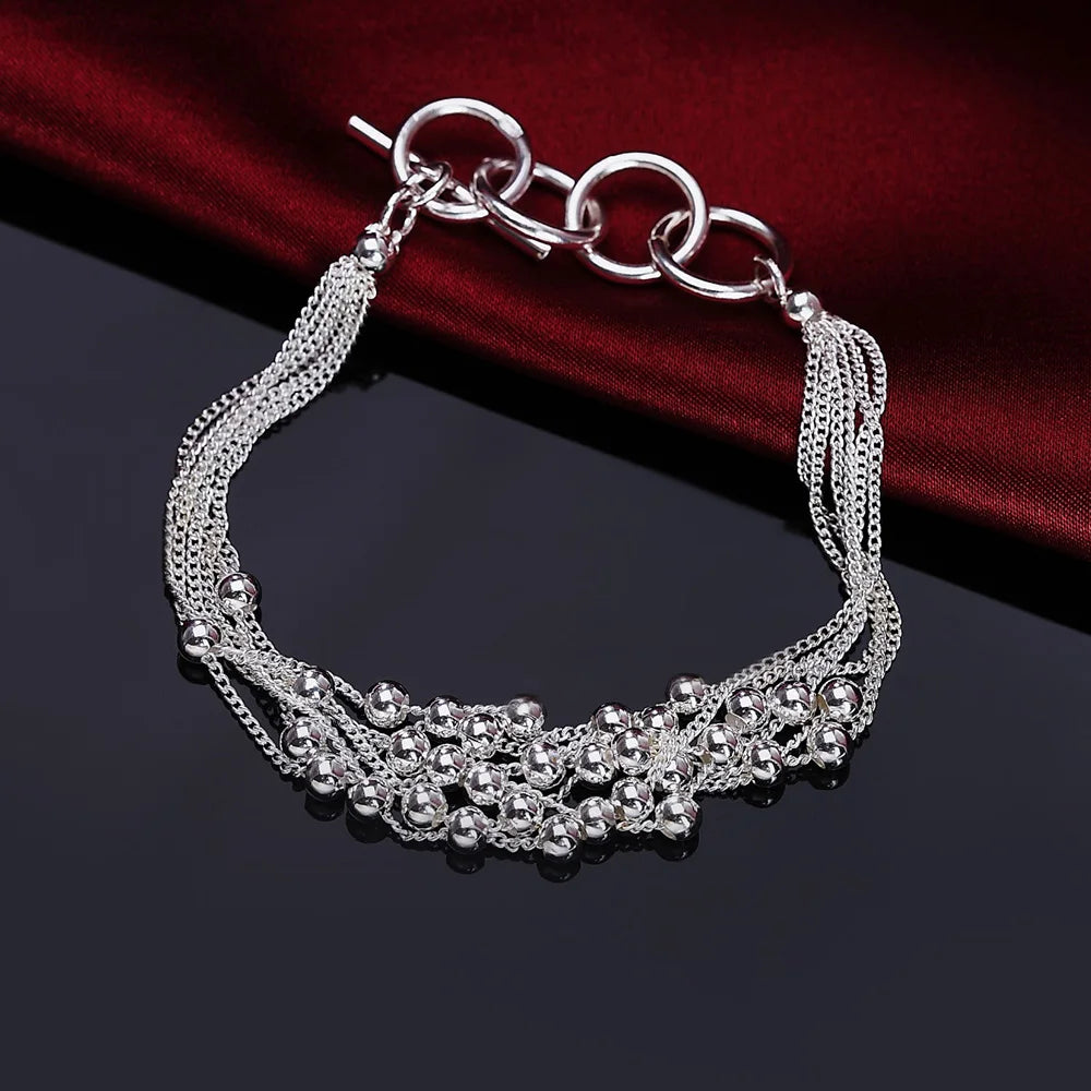 Fashion charm 925 Sterling Silver Bracelet for man woman Twisted rope chain fine jewelry Wedding party Christmas gift - Lootquake