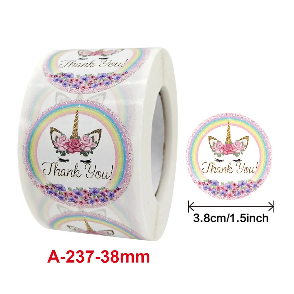 1.5 Inch Happy Easter Rabbit Stickers Sealing Bunny Thank You Sticker Roll for Gift Packging Decor School Stationery Supplies - Lootquake