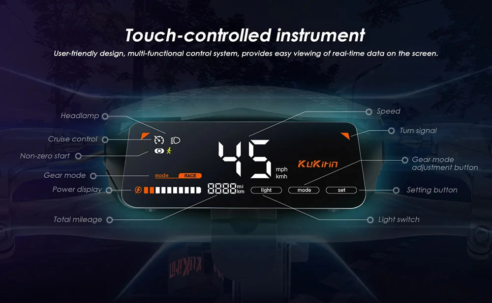 KuKirin G2 Folding Electric Scooter 800W Brushless Motor 10 Inch Vacuum Off-Road Tire EScooter 48V 15AH Battery Max Speed 45km/h