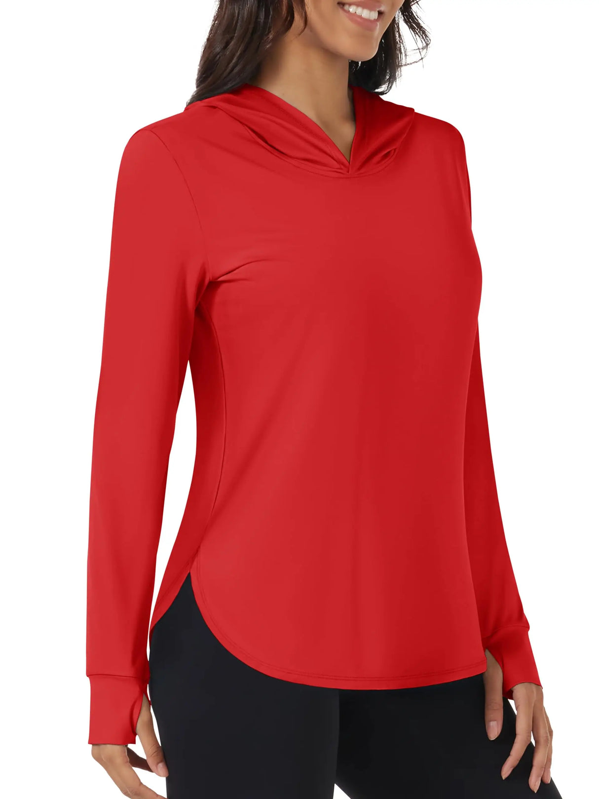 Camisetas de manga larga con capucha y protección solar UV TACVASEN UPF 80+ de secado rápido