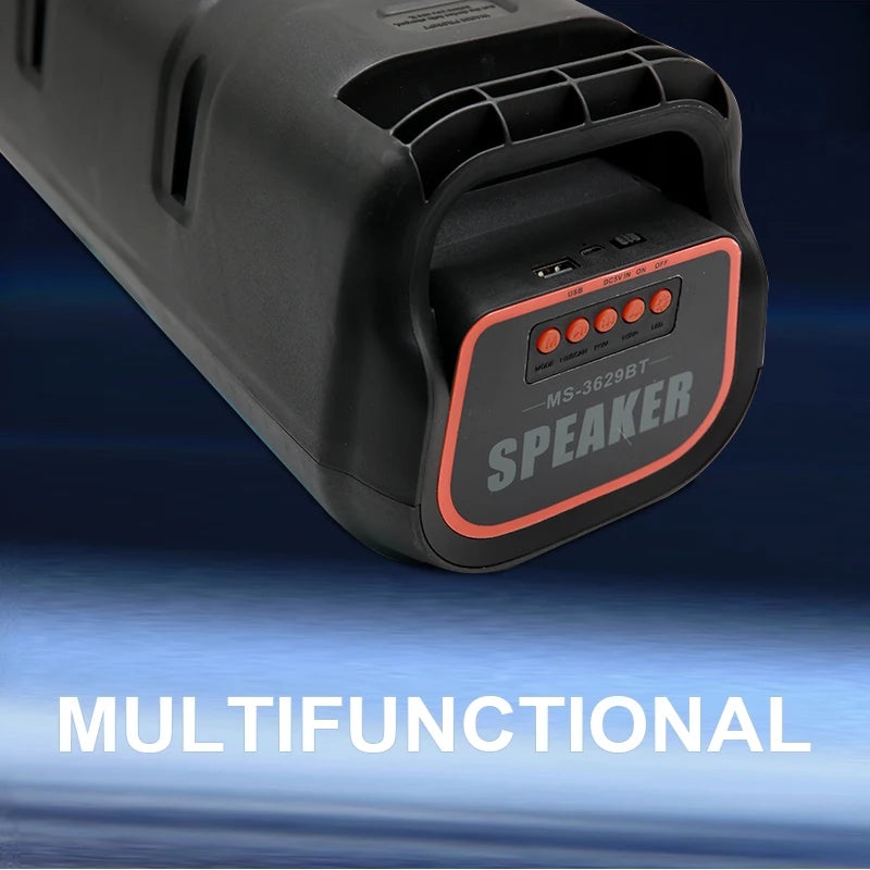 Altavoz Bluetooth para exteriores de gran tamaño, con subwoofer RGB, karaoke, doble bocina, columna inalámbrica portátil, sonido de graves, compatible con FM/TF