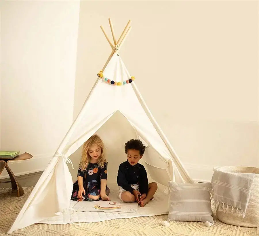 Tent for Kids Indoor Household Children Play House Wigwams Portable Folding Tipi Teepee Girl and Boy Castle Play Room Tents - Lootquake