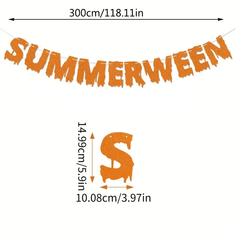 Banner de verano, decoraciones para fiestas de Halloween de verano, decoración de Halloween en verano