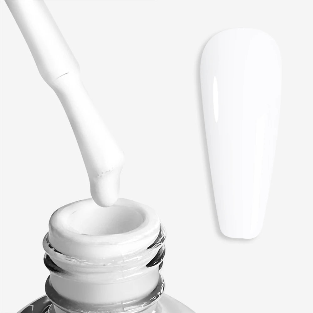 FZANEST Esmalte de uñas en gel súper negro de alta pigmentación, laca de uñas en gel UV LED, color blanco y negro puro, para decoración de uñas