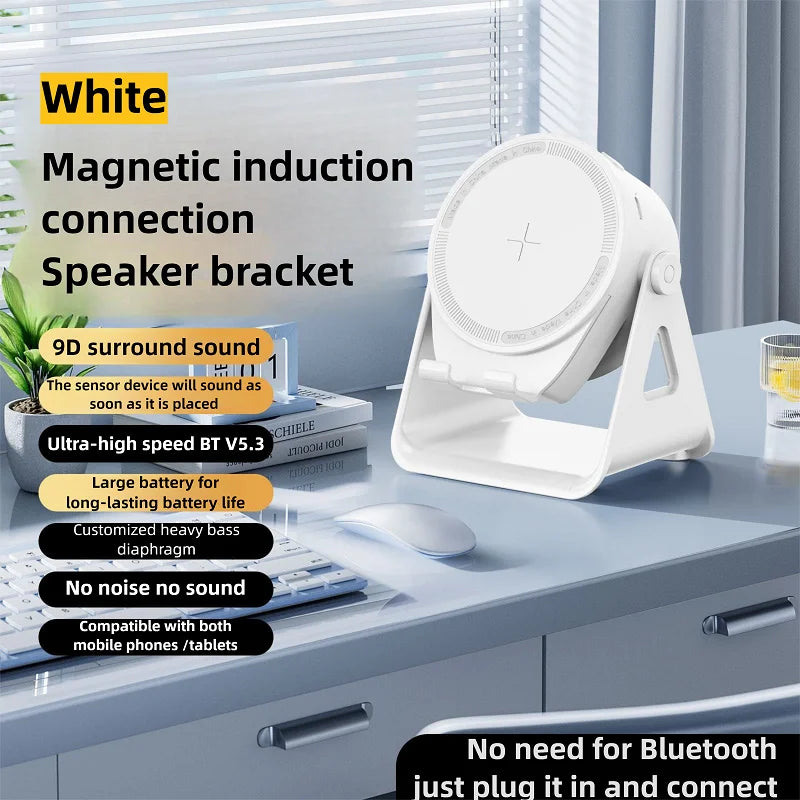 Support de tablette réglable pour haut-parleur Bluetooth, support de téléphone portable sans fil avec éclairage RVB