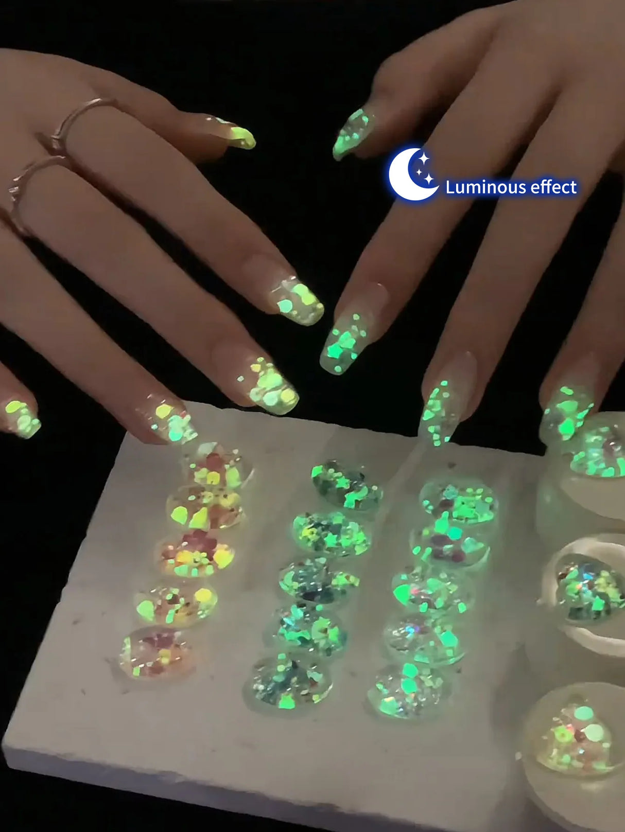 5g Fluorescent Disco Iuminous Sequin Gel Nail Polish Neon Ultraviolet LED Nail Gel Soak Off Gel Varnish Luminous Nail Art Gel