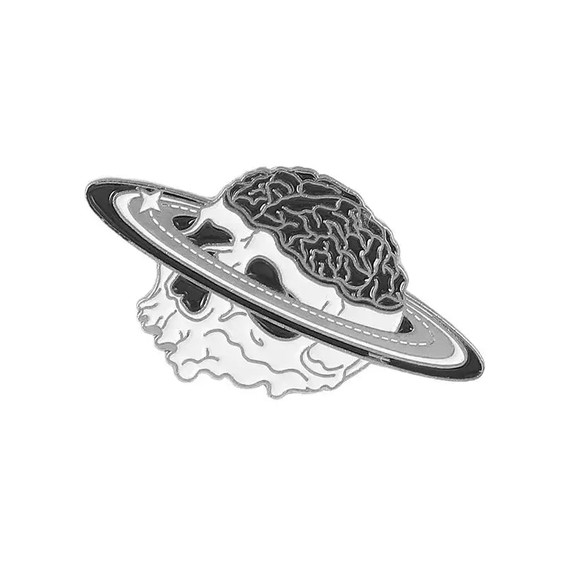 Punk Style Brooch Skull Rose Heart Brooch Halloween Cat Head Compass Wizard Hat Black Cat Alloy Brooches Enamel Badge Lapel Pins