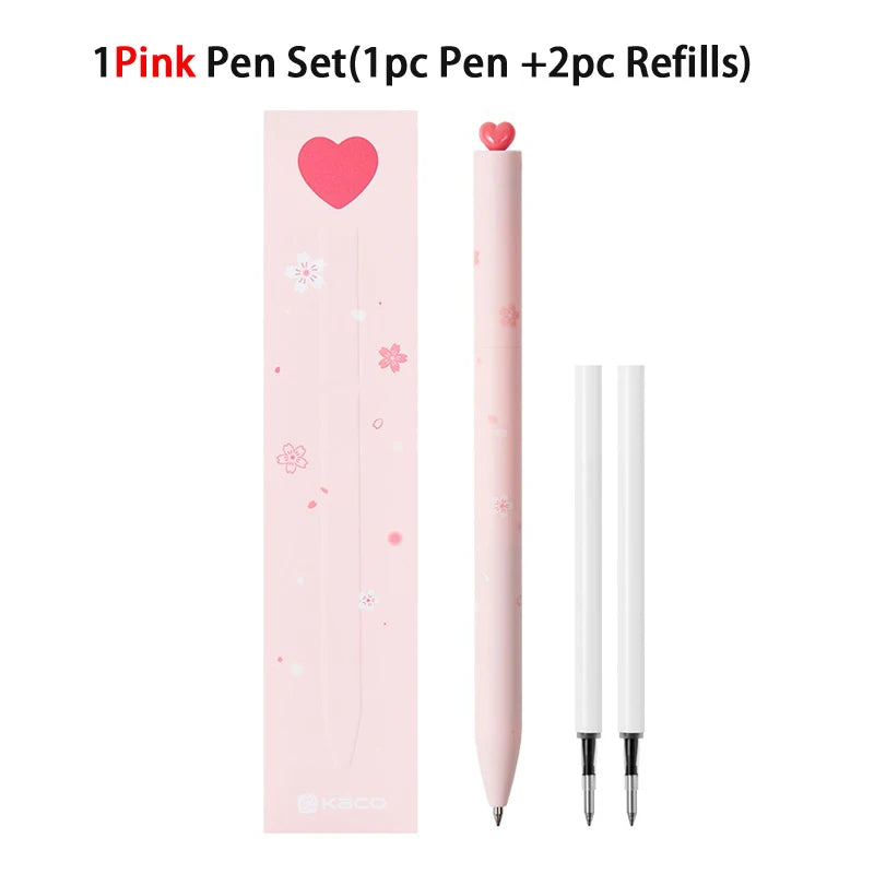 Juegos de bolígrafos de gel KACO, útiles escolares y de oficina para niños, de 0,5 mm de alta capacidad, con forma de corazón o signo del zodiaco, artículos de escritura, regalos de amor, artículos bonitos.