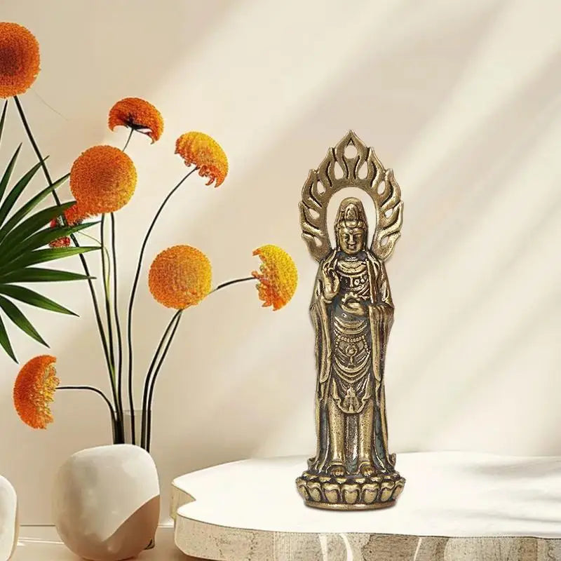 Estatuas de Kwan Yin, estatuilla de Buda artesanal de 2,4 pulgadas, estatua budista de Avalokiteshvara, escultura artesanal de Feng Shui chino.