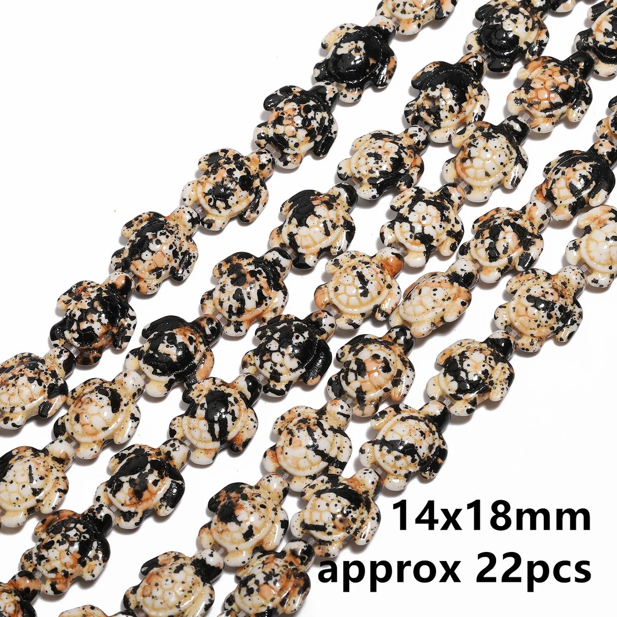 14x18mm 22pcs Sea Turtle Random Color Mix Natural Turquoise Stone Beads Bead for Jewelry Making DIY Ocean Series Bracelet - Lootquake