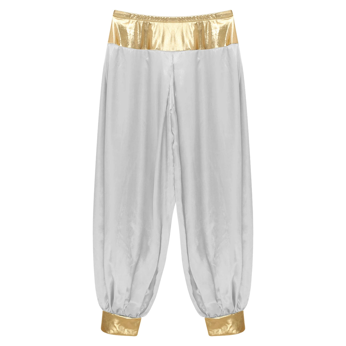 Halloween Men Arabian Indian Prince Cosplay Costume Stain Shiny Harem Trousers Arab Costume Carnival Dress Up Lantern Long Pants