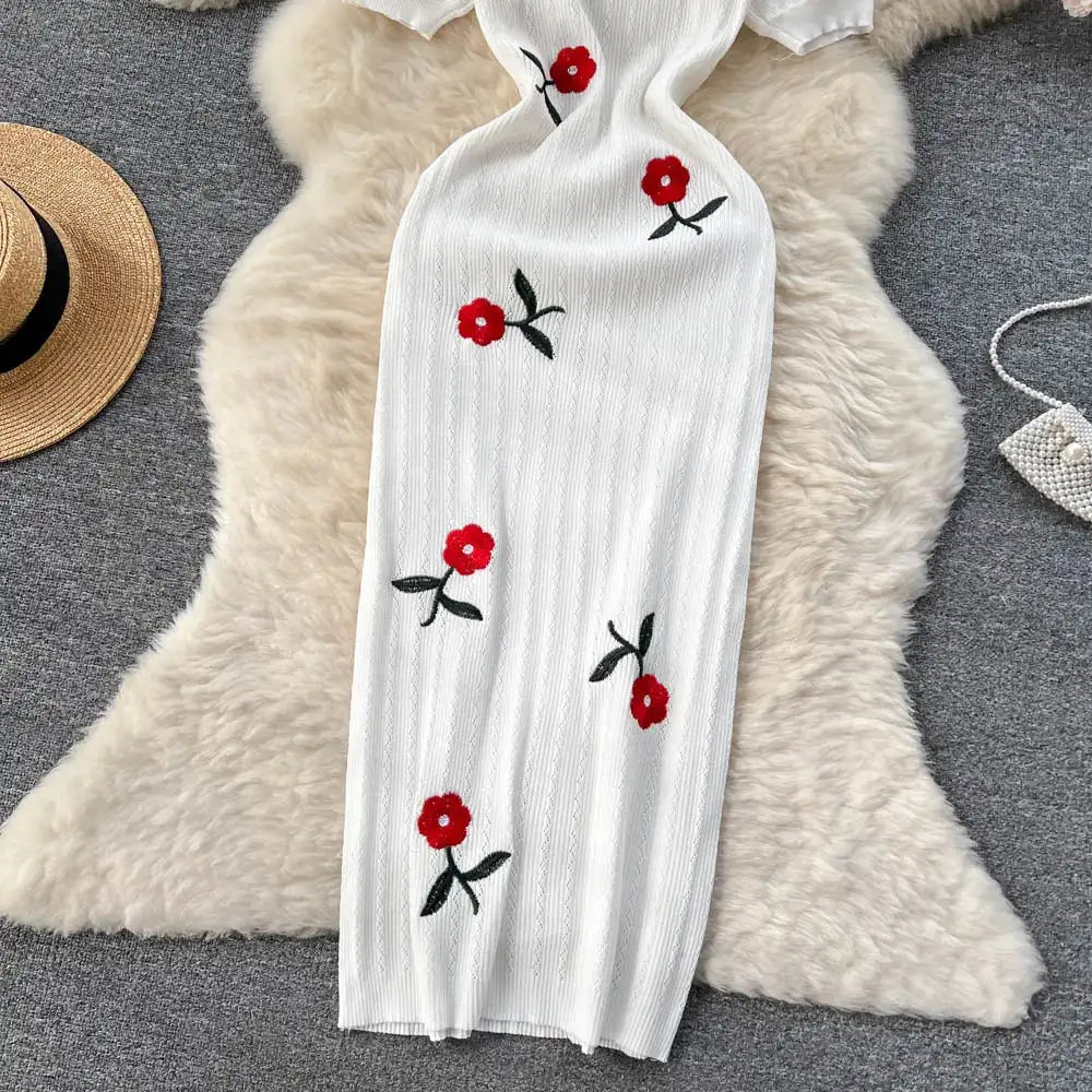 Crochet Dresses Knit Cut Out Dress Jurk Dames Beach Dresses for Women 2023 Short Sleevel Female Vestidos Mujer Maxi Long Dress - Lootquake