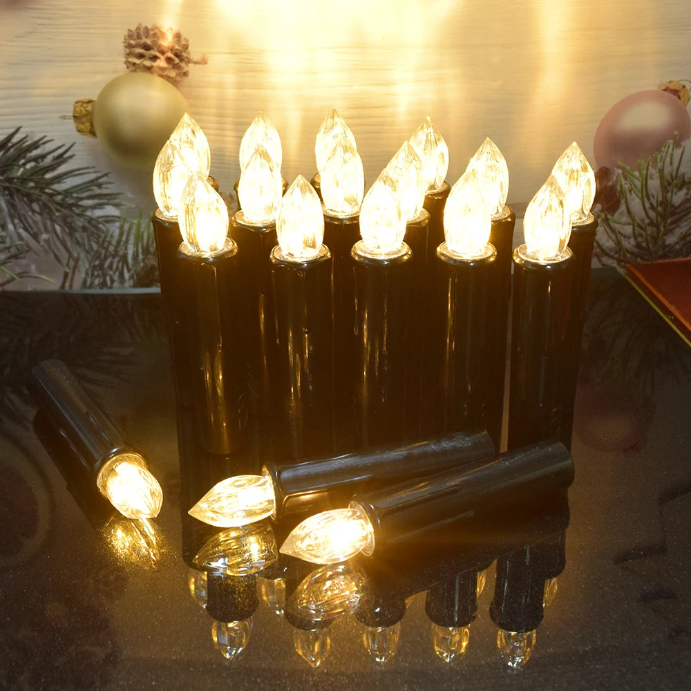 LED Floating Candle for Home Decoration, Flickering Flame, Timing Remote, Battery Operated, Halloween, Christmas,Black Candle