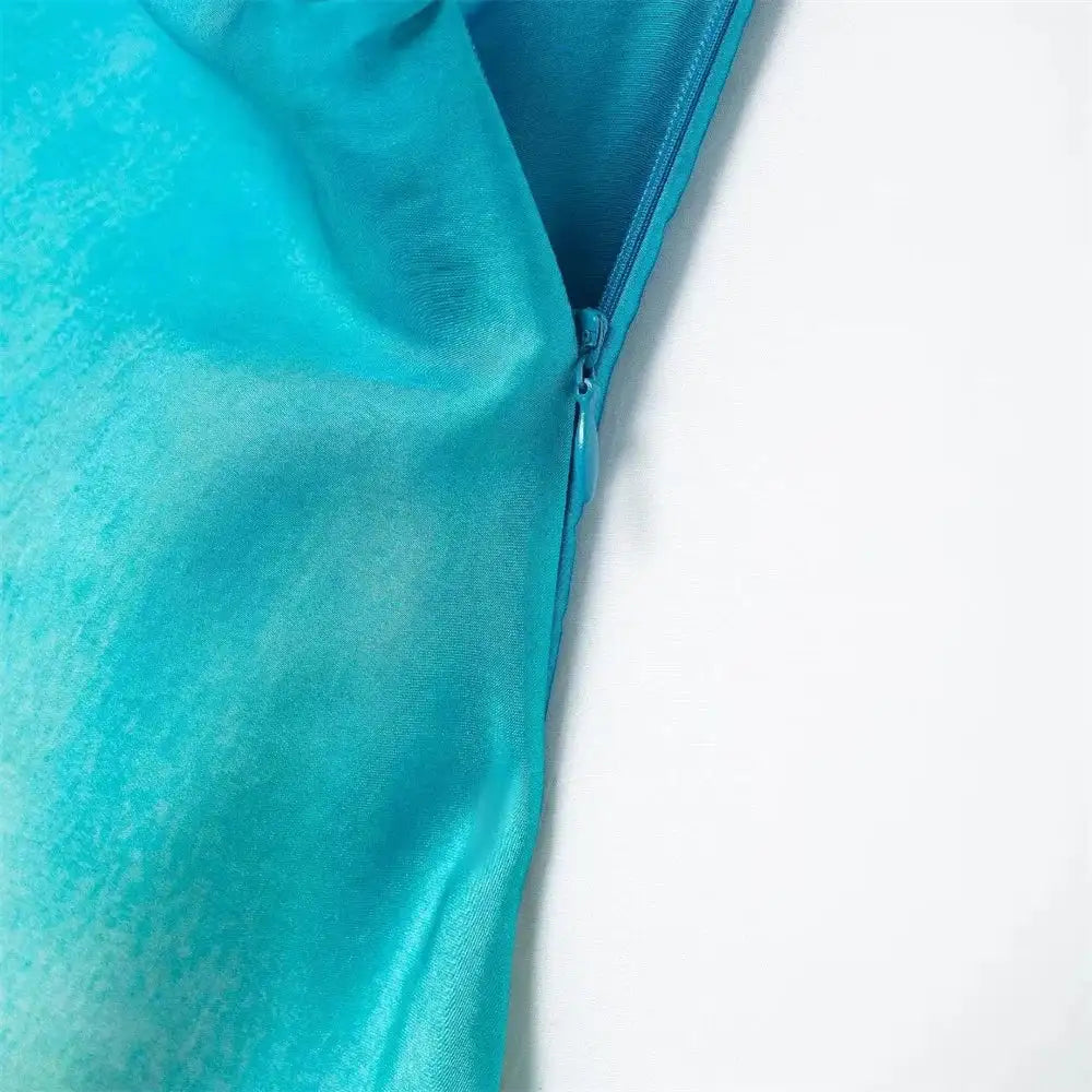 Gradient Long Dress Women Elegant One Shoulder Sleeveless Party Dress Female 2024 Summer Backless Tie-dye Lady Mermaid Robe - Lootquake