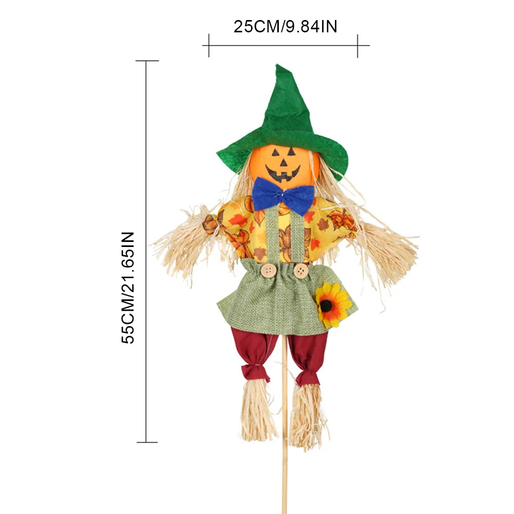 Small Halloween Scarecrow Decoration Fall Harvest Standing Scarecrow Decors Rustic Outdoor Scarecrow Halloween Decor