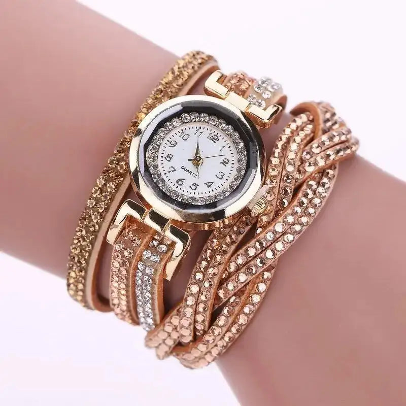 Long Strap Leather Watch Women Casual Rhinestone Dress Watch Ladies Bracelet Wristwatch Clock Relogios Feminino Reloj Mujer 2024 - Lootquake