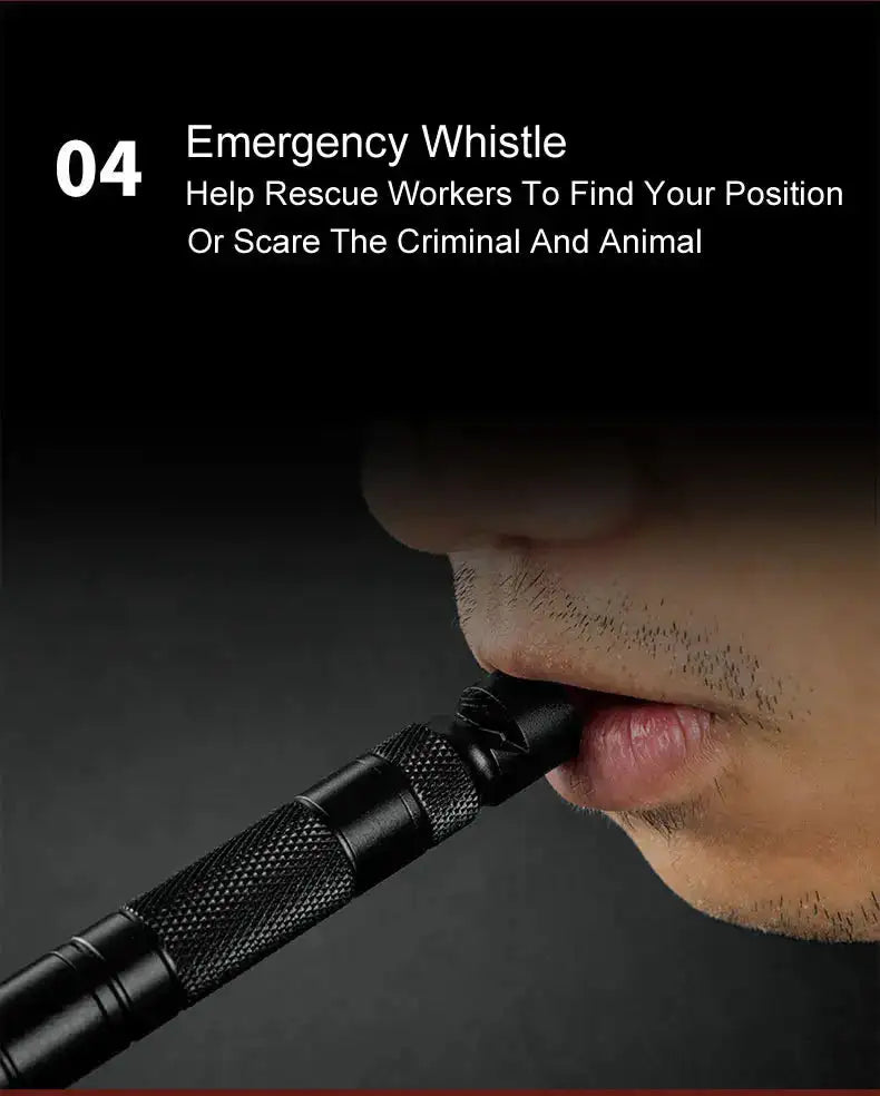 10-IN-1 Multi Function Portable Self Defense Pen Outdoor Survival Tool Fishing Whistle/Compass/Wrench/Screwdriver/Window Breaker - Lootquake